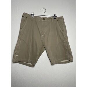 Kuhl Born in the Mountains Khaki Shorts Gray Men's Side Zip Pockets Size 36‎ EUC